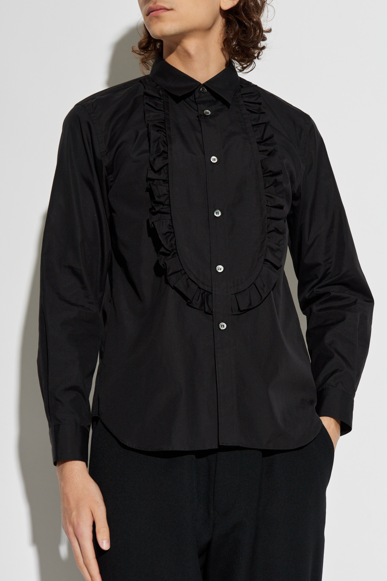 BLACK COMME des GARCONS シャツ　AD2015 M Comme des Garçons Black Shirt with jabot | Men's | Vitkac